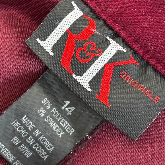 R&K Originals Burgundy Faux Suede Button Up Shirt Jacket L Soft Preppy Chic - Picture 6 of 8